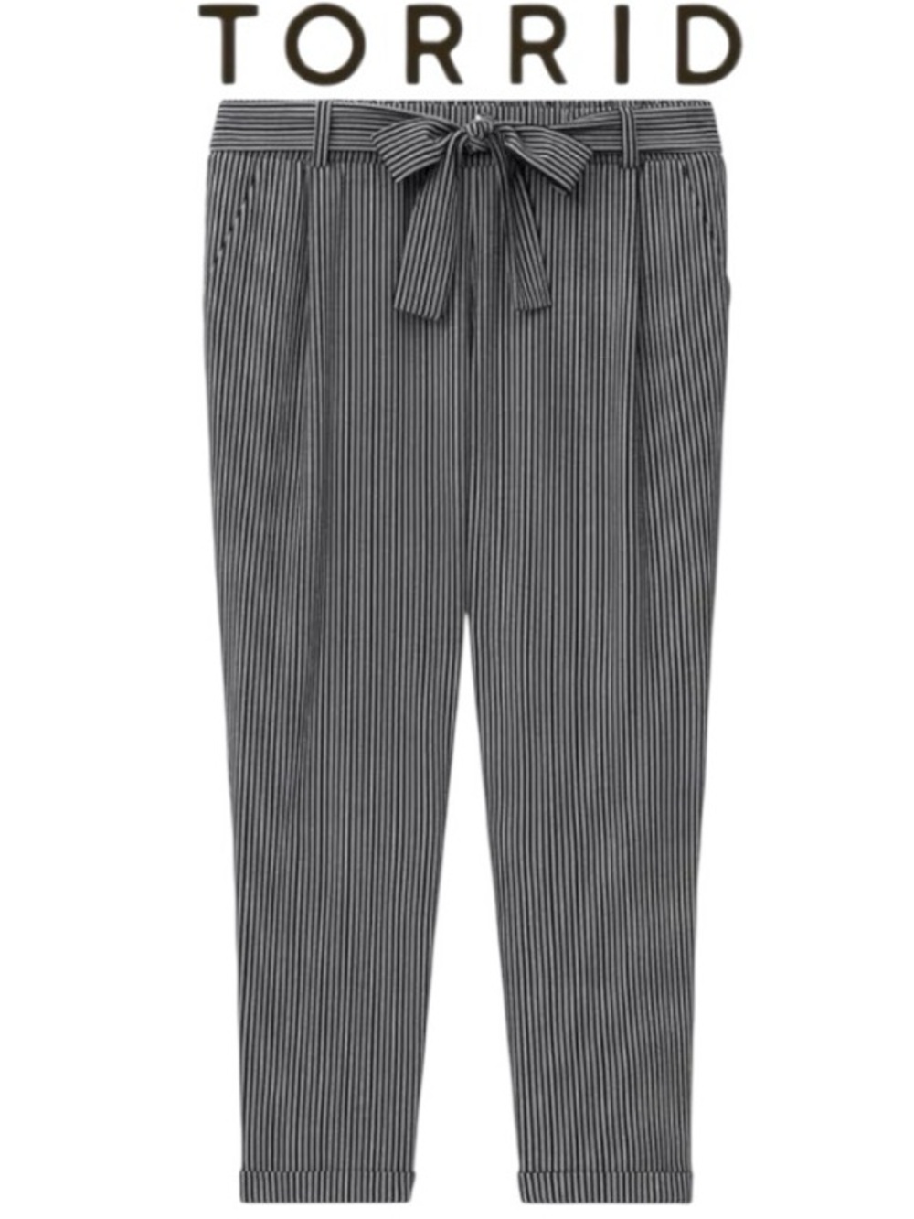 3X TORRID Pull On High Rise Crepe Ankle Pants with Tie Belt